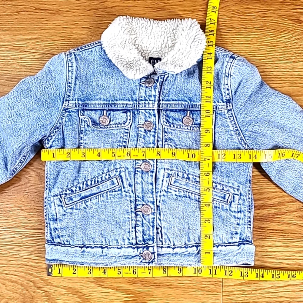 GAP VINTAGE GIRLS MEDIUM DENIM BUTON SNAP ACID LIGHT WASH TRUCKER JACKET